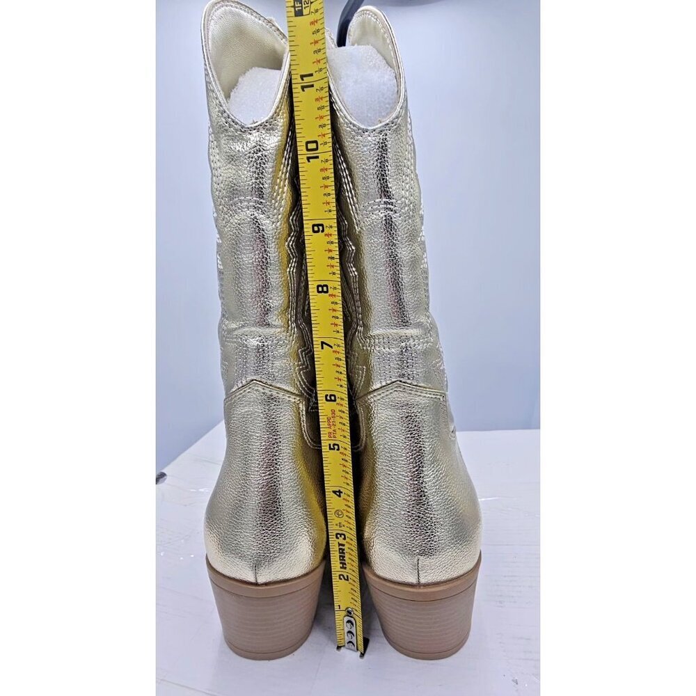 Unionbay Size 10M Women's Gold Dolly Western Cowboy Boots NIB - Picture 7 of 9